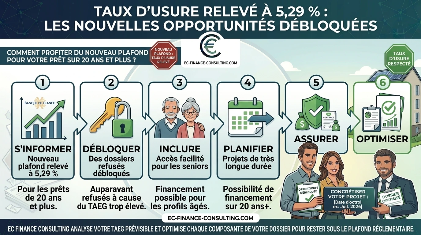 Taux d&rsquo;usure juillet 2026 : ce que le nouveau plafond change pour votre dossier de pret