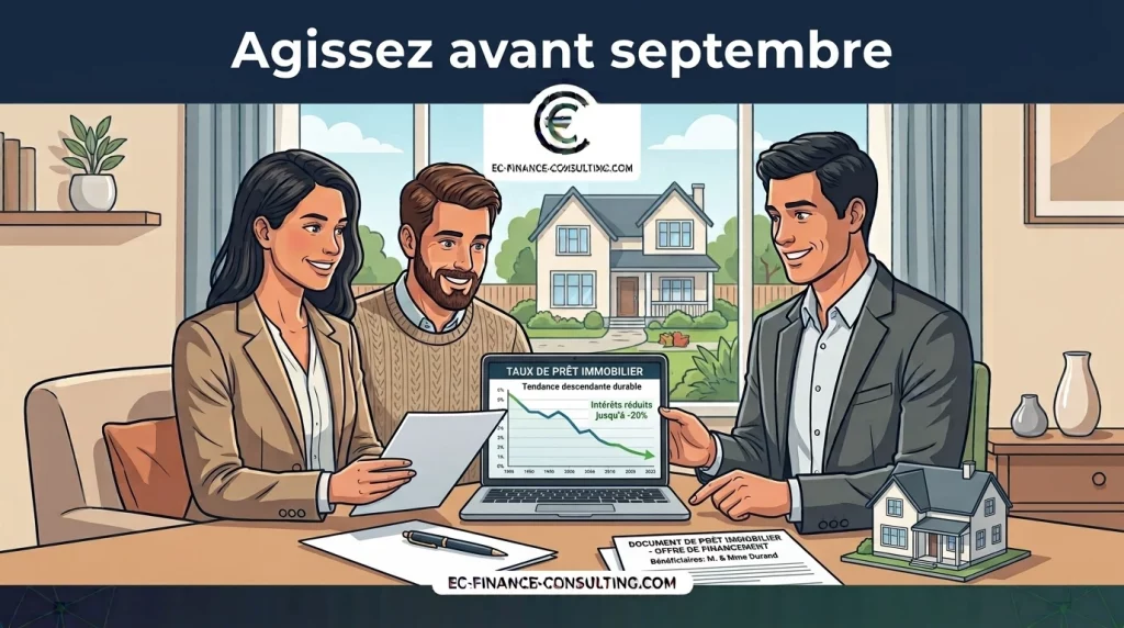Taux stables en août, mais risque de hausse dès septembre 2026. Découvrez pourquoi il faut boucler votre dossier maintenant et comment optimiser votre financement.